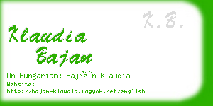 klaudia bajan business card